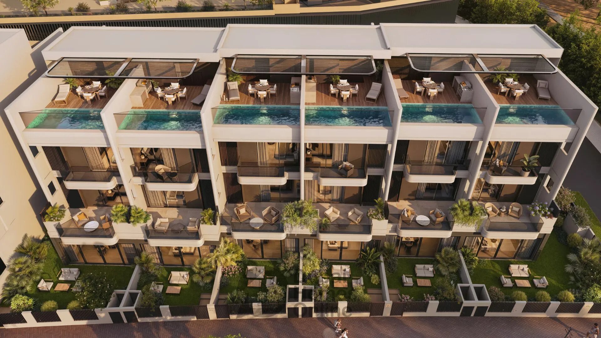 Private-Lift Townhouses with Rooftop Pools in Central JVC
